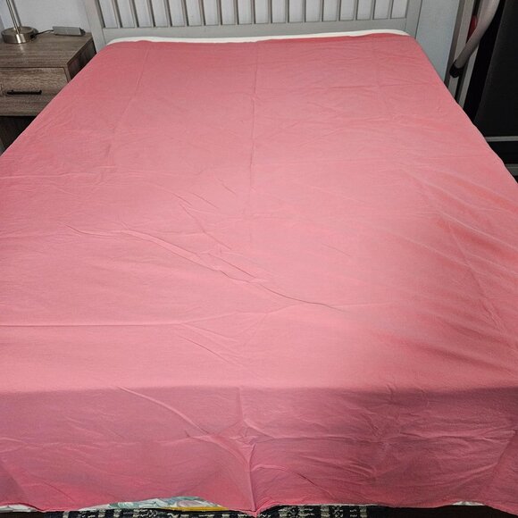 Eddie Bauer Home Flat Sheet Only Full Pink 100% Cotton Percale Bedding Linen USA - Picture 2 of 6